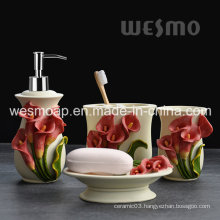 Flowery Polyresin Bathroom Set (WBP0965A)